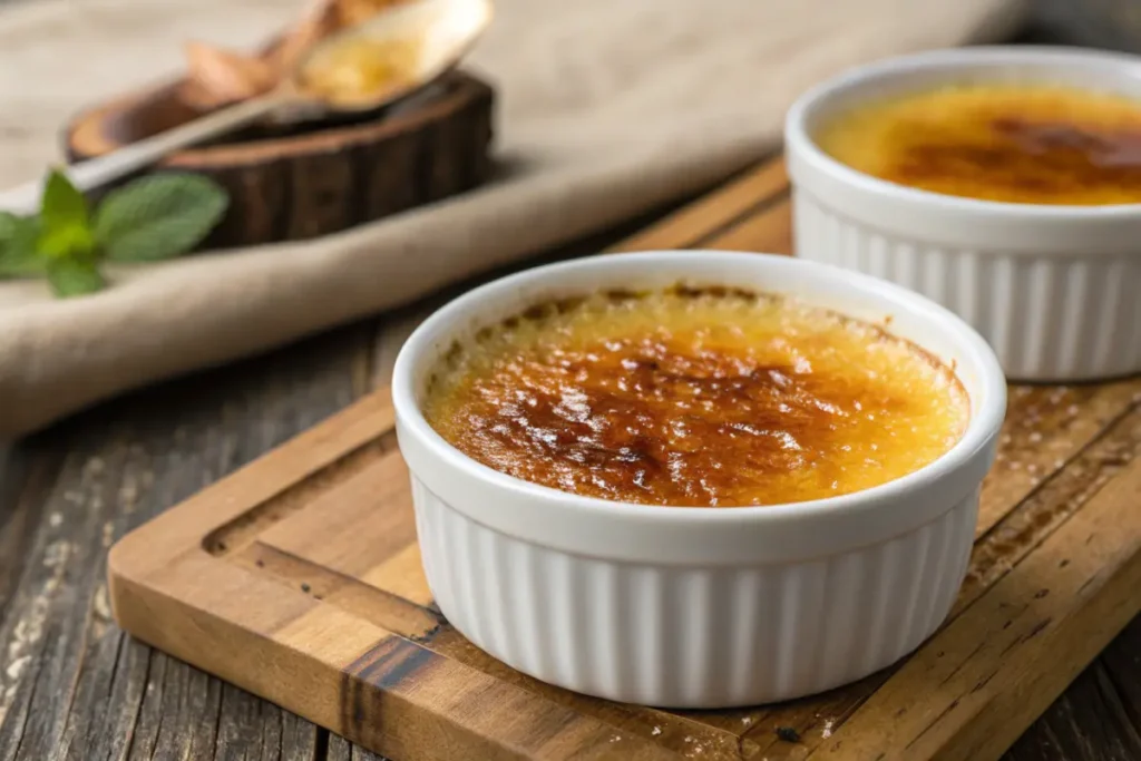 Classic crème brûlée with caramelized top