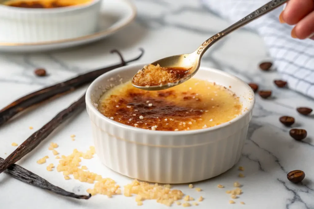 Crème brûlée caramel topping