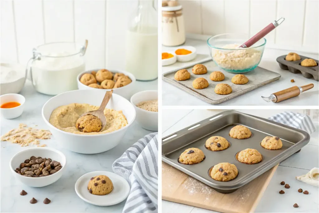 Step-by-step crookie baking process