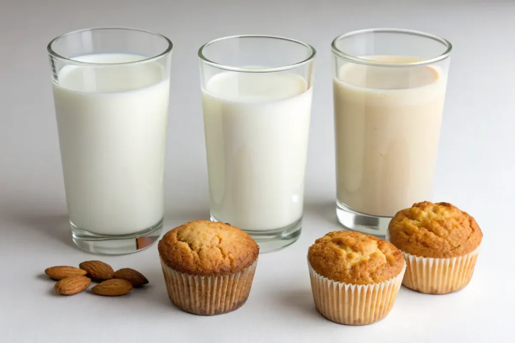 Comparison of whole milk, almond milk, and buttermilk with cornbread muffins