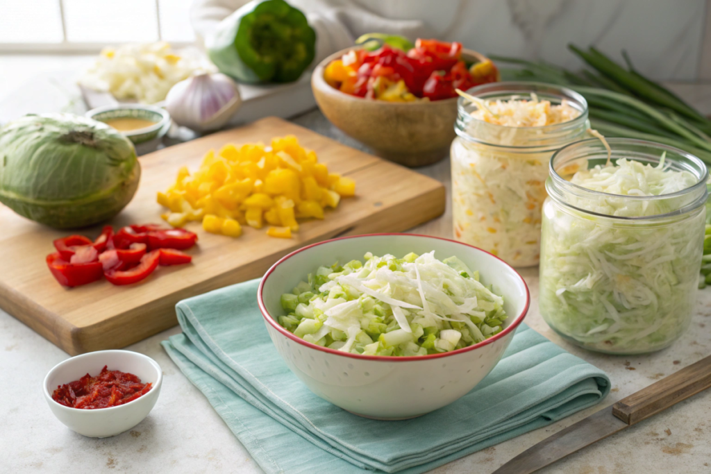 Preparation of Full Moon Chow Chow with fresh vegetables