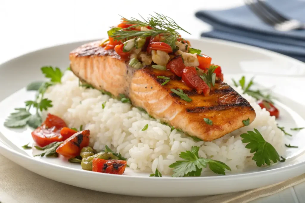 Salmon and rice harmony