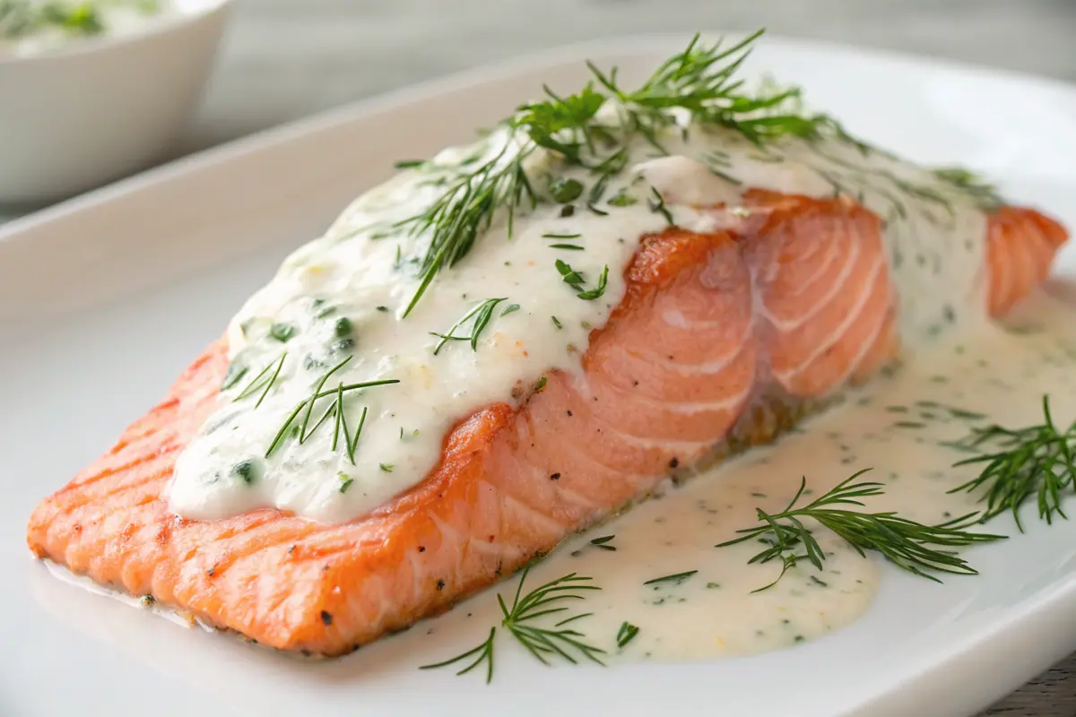 Salmon with creamy sauce