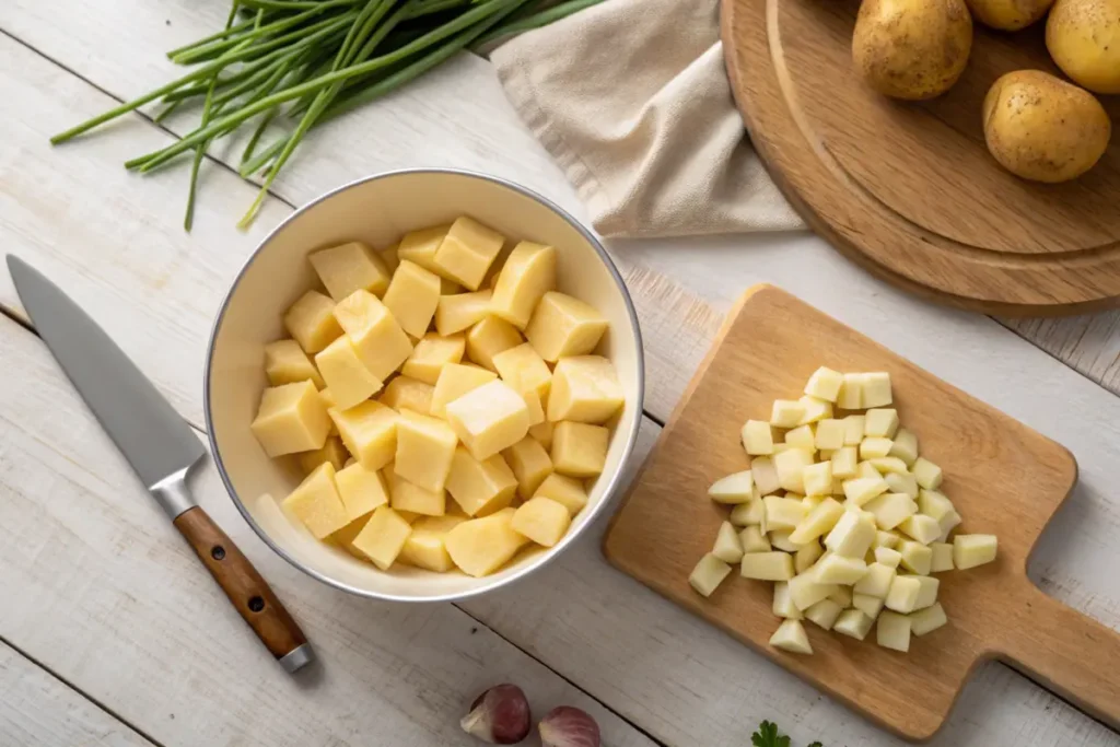 Raw potatoes ready for slow cooking