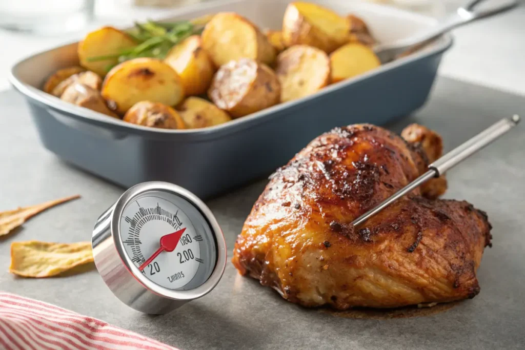 Safe chicken and potatoes cooking temperature