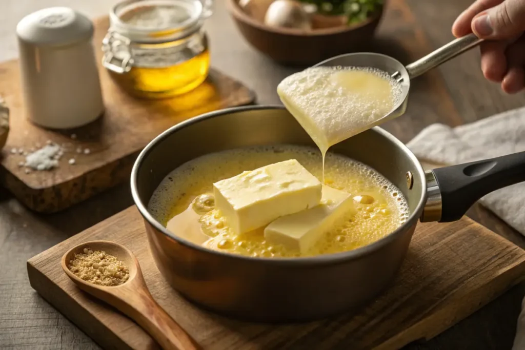 Drawn butter sauce preparation