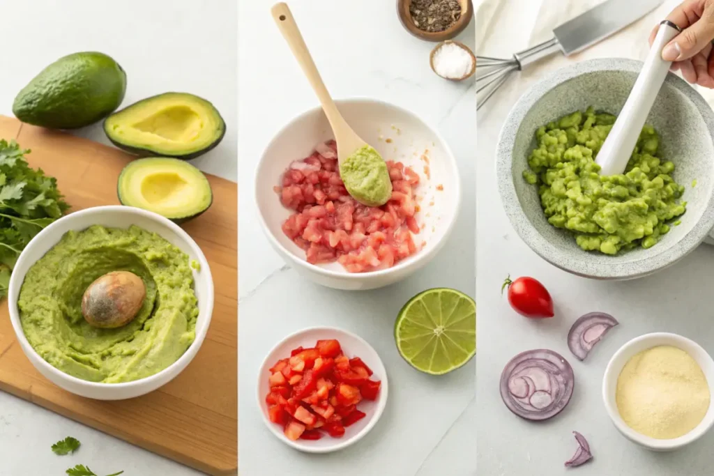 Step-by-step guacamole preparation