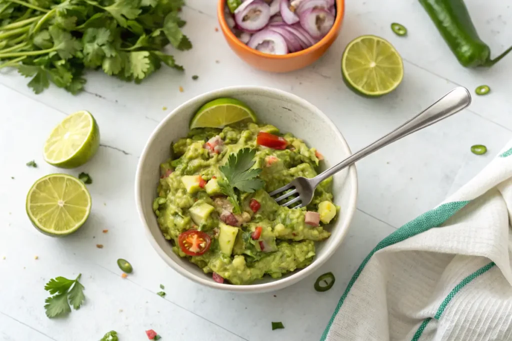 Mashing avocados for good guacamole