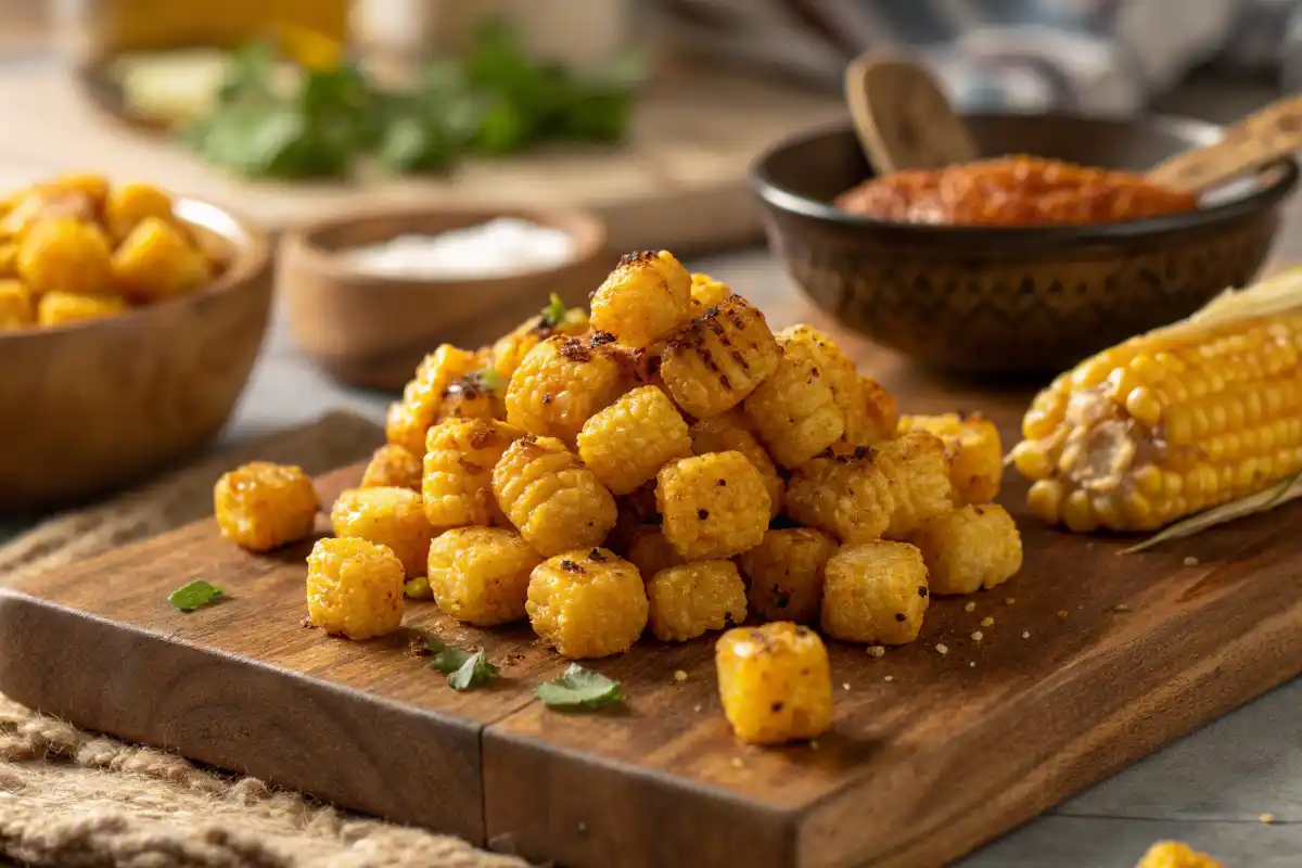 Golden Brown Fried Corn Kernels