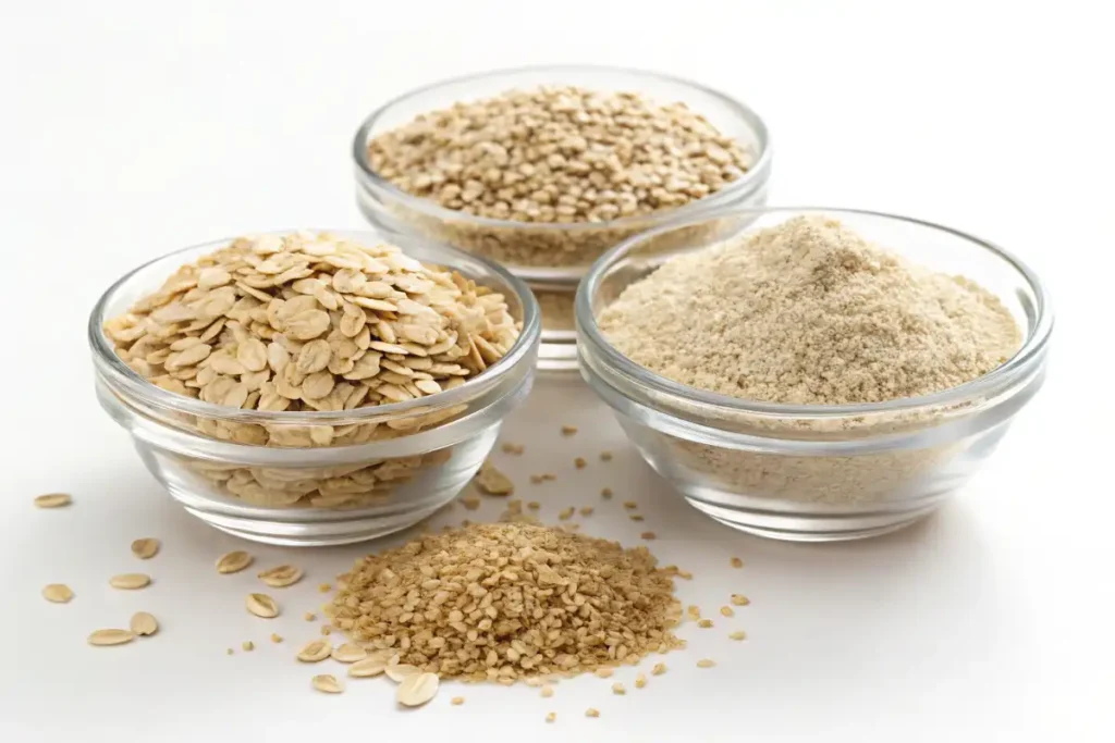 Comparison of steel-cut, rolled, and quick-cooking oats.