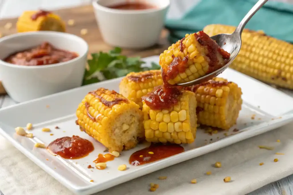 Fried Corn Being Served