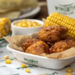 Close-up of Wingstop fried corn showcasing its crispy texture.