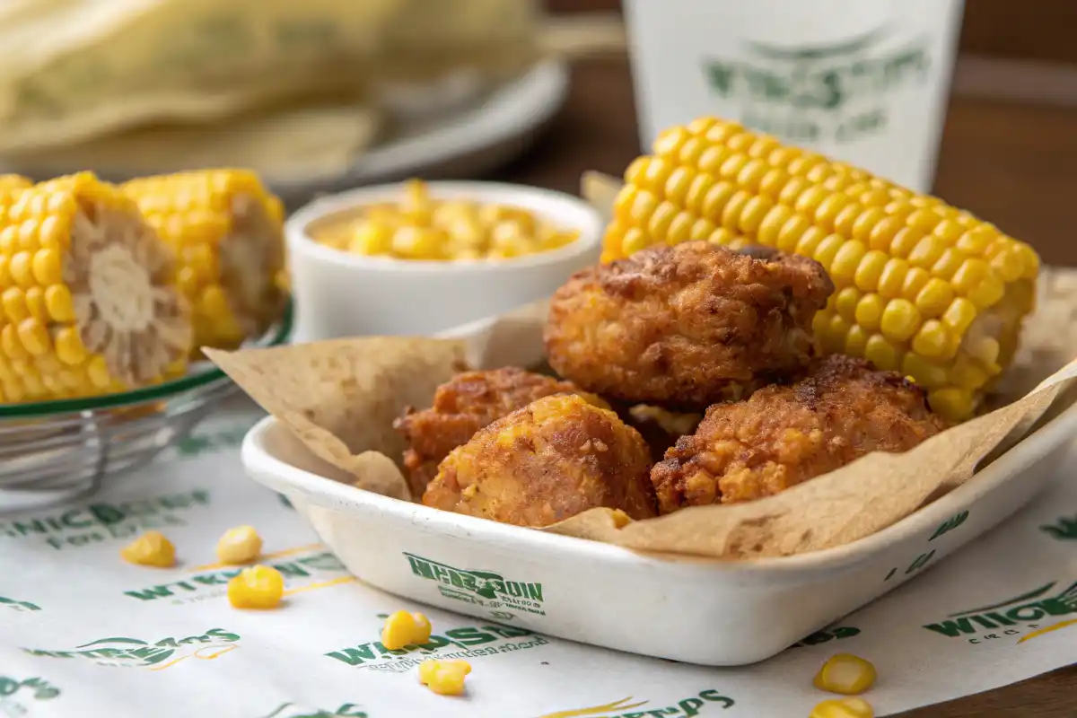 Close-up of Wingstop fried corn showcasing its crispy texture.